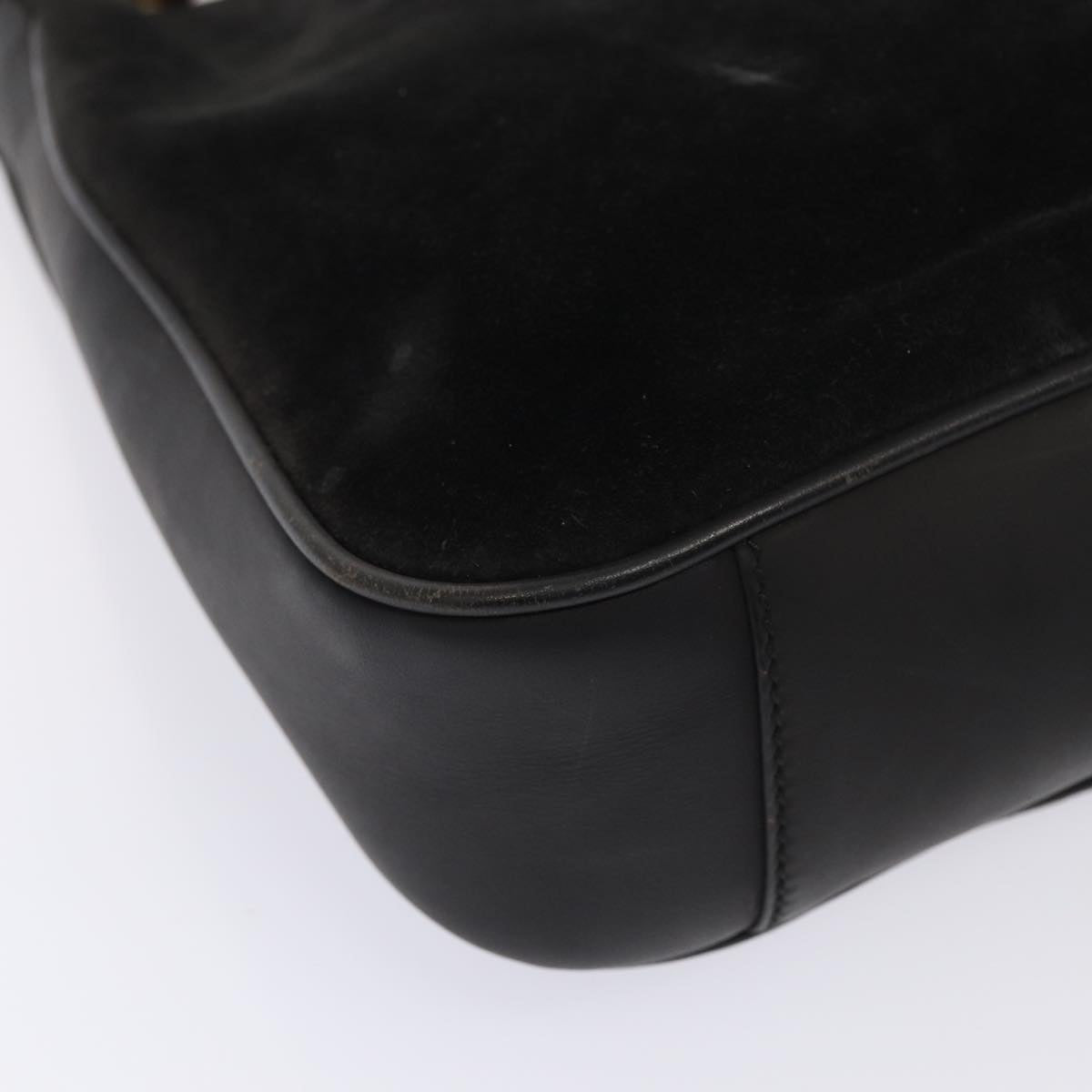 GUCCI Bamboo Hand Bag Suede Black 001 2058 1638 0 ep5053