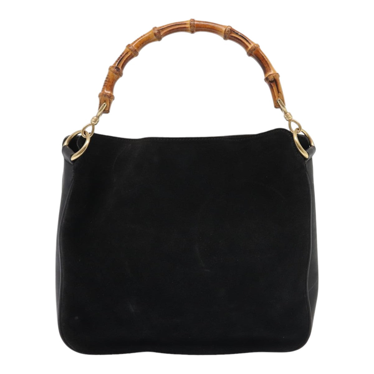 GUCCI Bamboo Hand Bag Suede Black 001 2058 1638 0 ep5053
