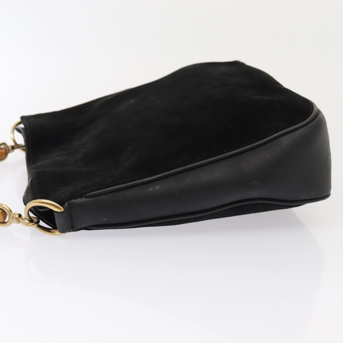 GUCCI Bamboo Hand Bag Suede Black 001 2058 1638 0 ep5053