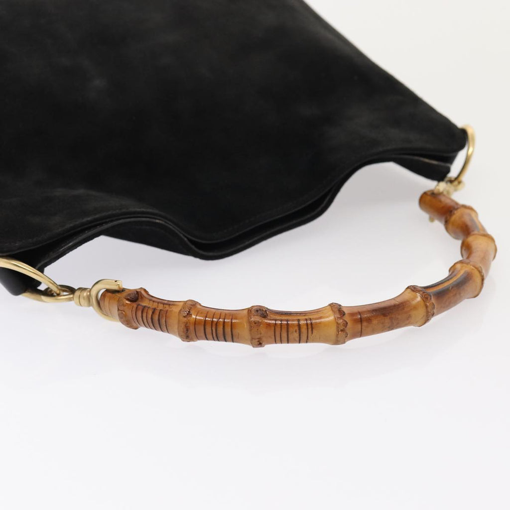 GUCCI Bamboo Hand Bag Suede Black 001 2058 1638 0 ep5053