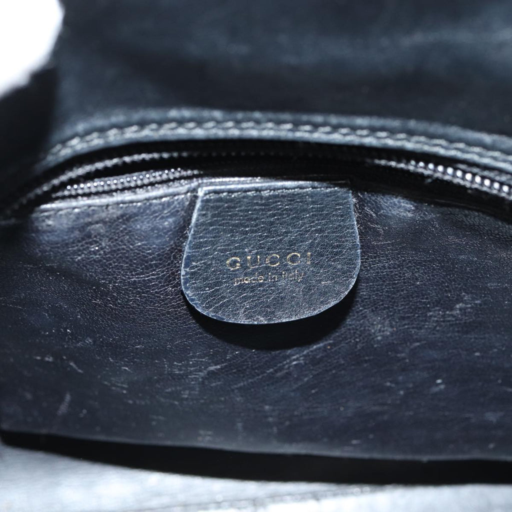 GUCCI Bamboo Hand Bag Leather Black 002 2058 0508 0 ep5055