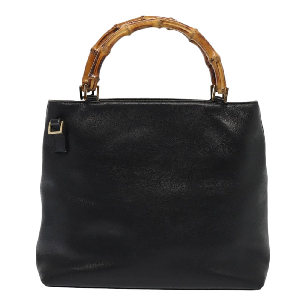 GUCCI Bamboo Hand Bag Leather Black 002 2058 0508 0 ep5055