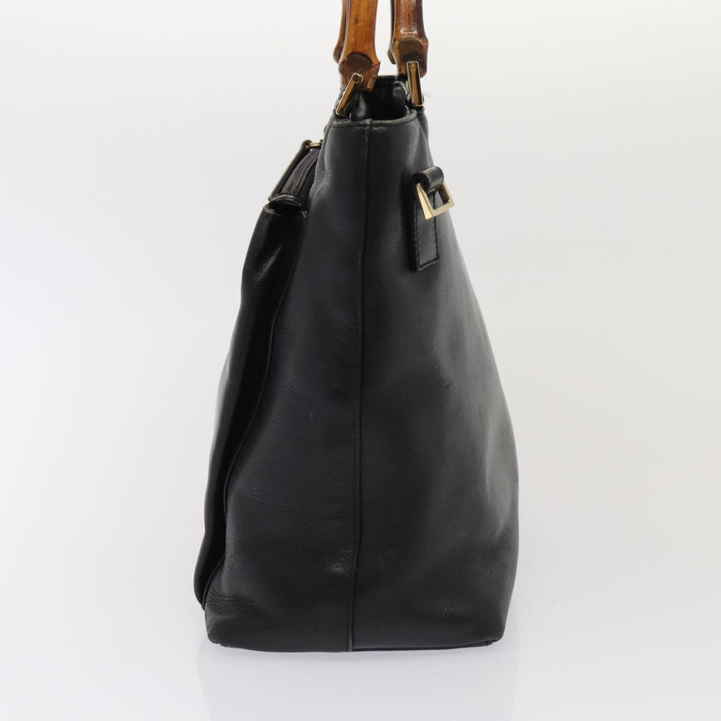 GUCCI Bamboo Hand Bag Leather Black 002 2058 0508 0 ep5055