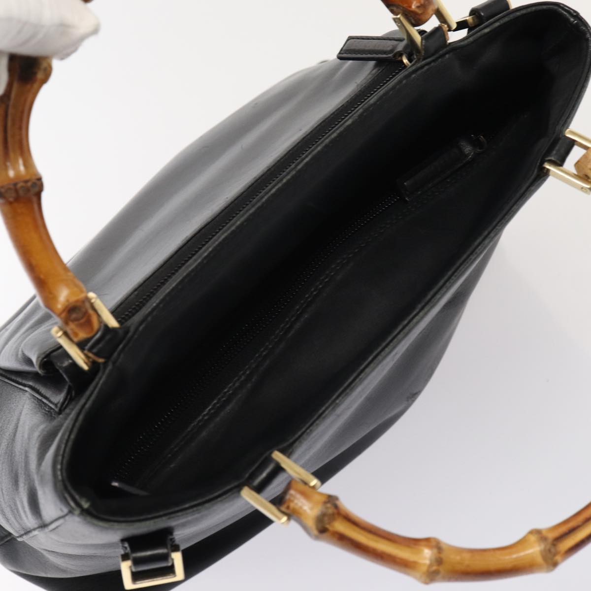GUCCI Bamboo Hand Bag Leather Black 002 2058 0508 0 ep5055