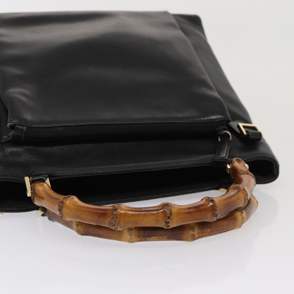 GUCCI Bamboo Hand Bag Leather Black 002 2058 0508 0 ep5055