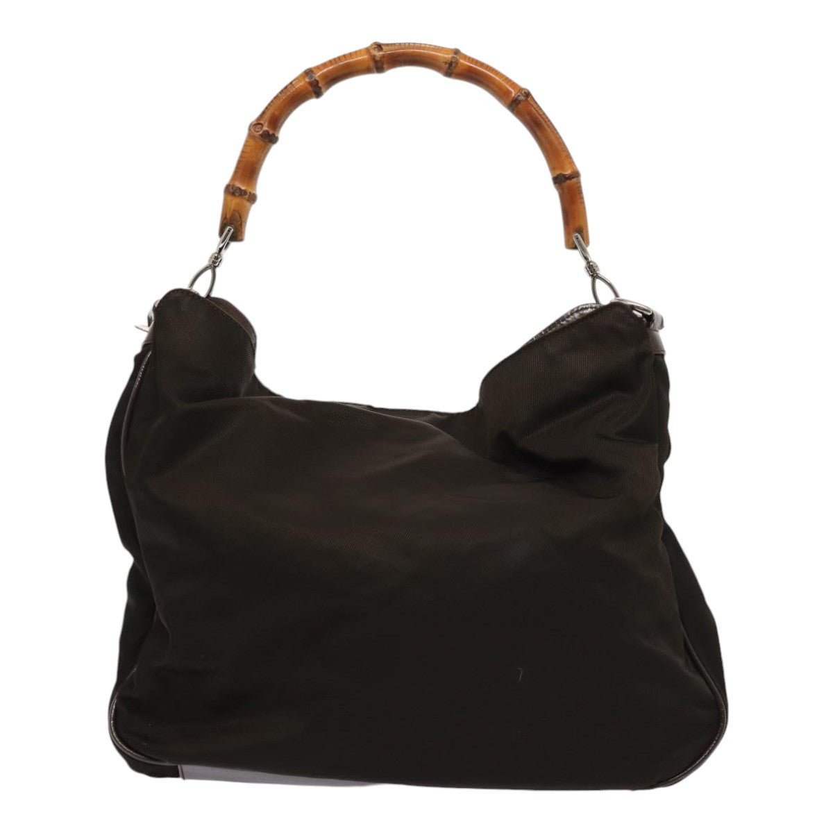GUCCI Bamboo Shoulder Bag Nylon 2way Khaki 001 2113 1577 ep5058
