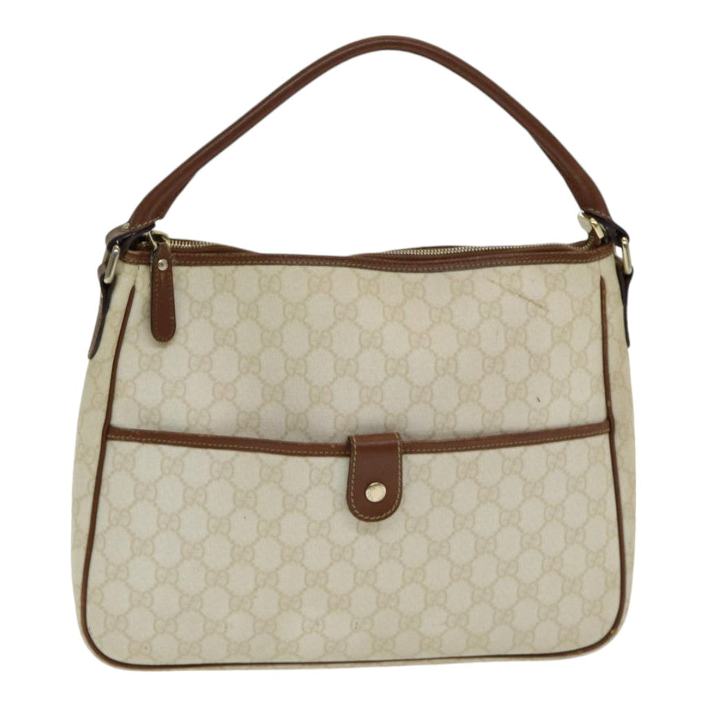 GUCCI GG Supreme Shoulder Bag PVC Leather White ep5061