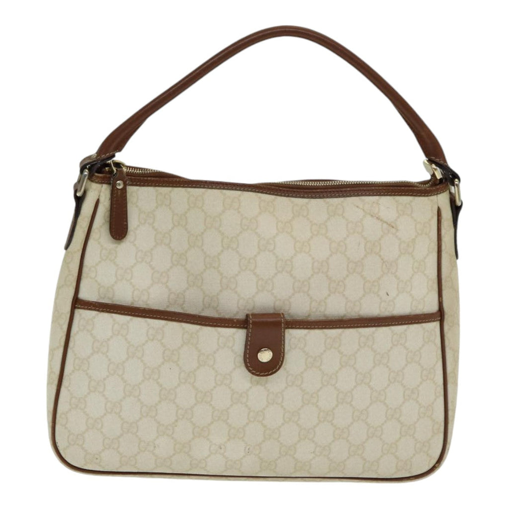 GUCCI GG Supreme Shoulder Bag PVC Leather White ep5061