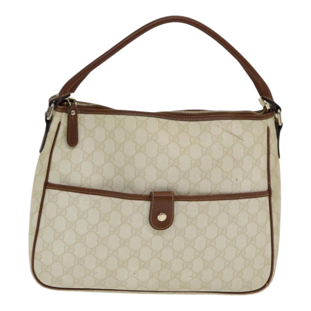 GUCCI GG Supreme Shoulder Bag PVC Leather White ep5061