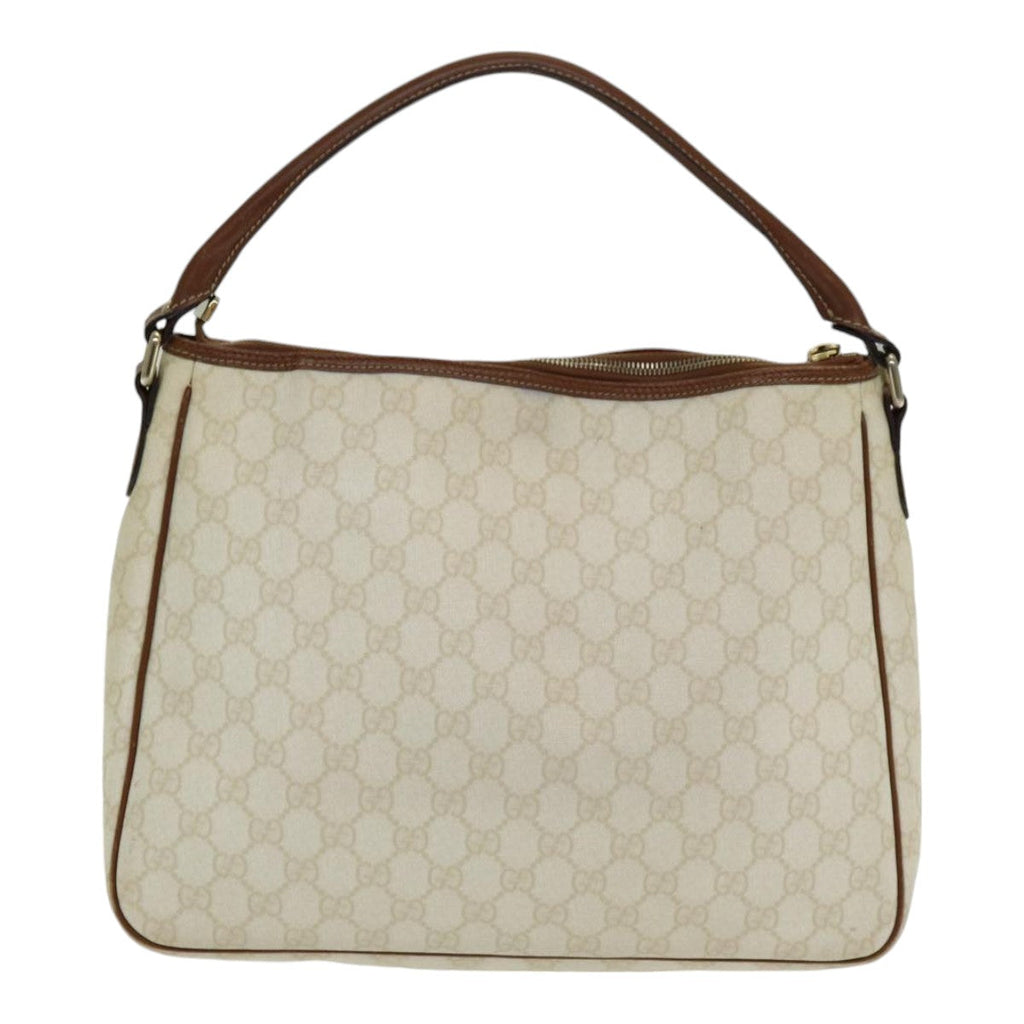 GUCCI GG Supreme Shoulder Bag PVC Leather White ep5061