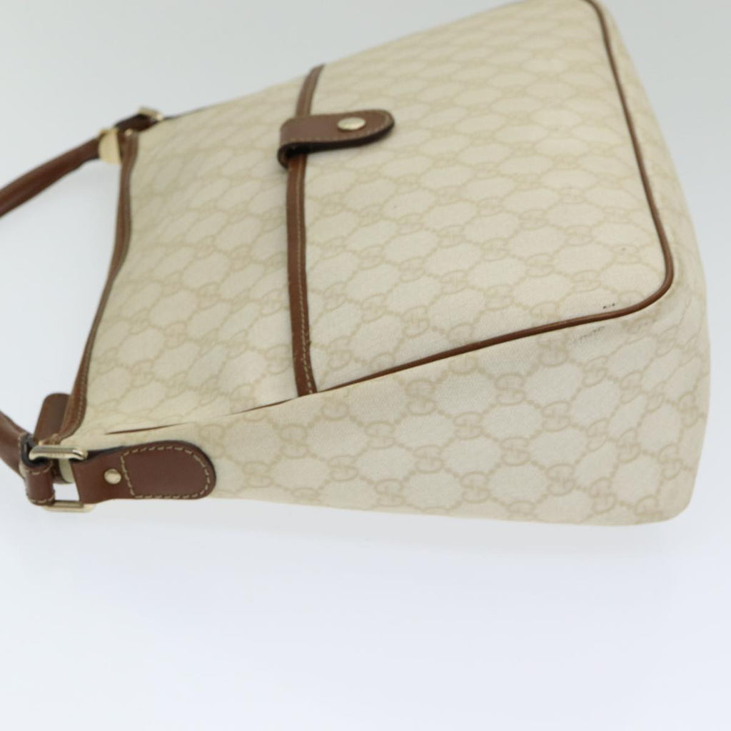 GUCCI GG Supreme Shoulder Bag PVC Leather White ep5061