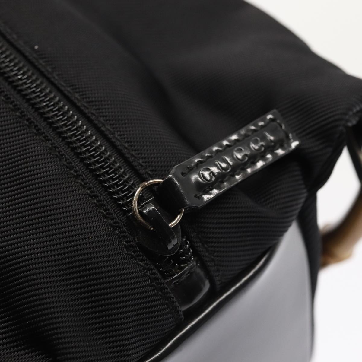 GUCCI Bamboo Hand Bag Nylon Black 000 1014 0575 5 ep5063