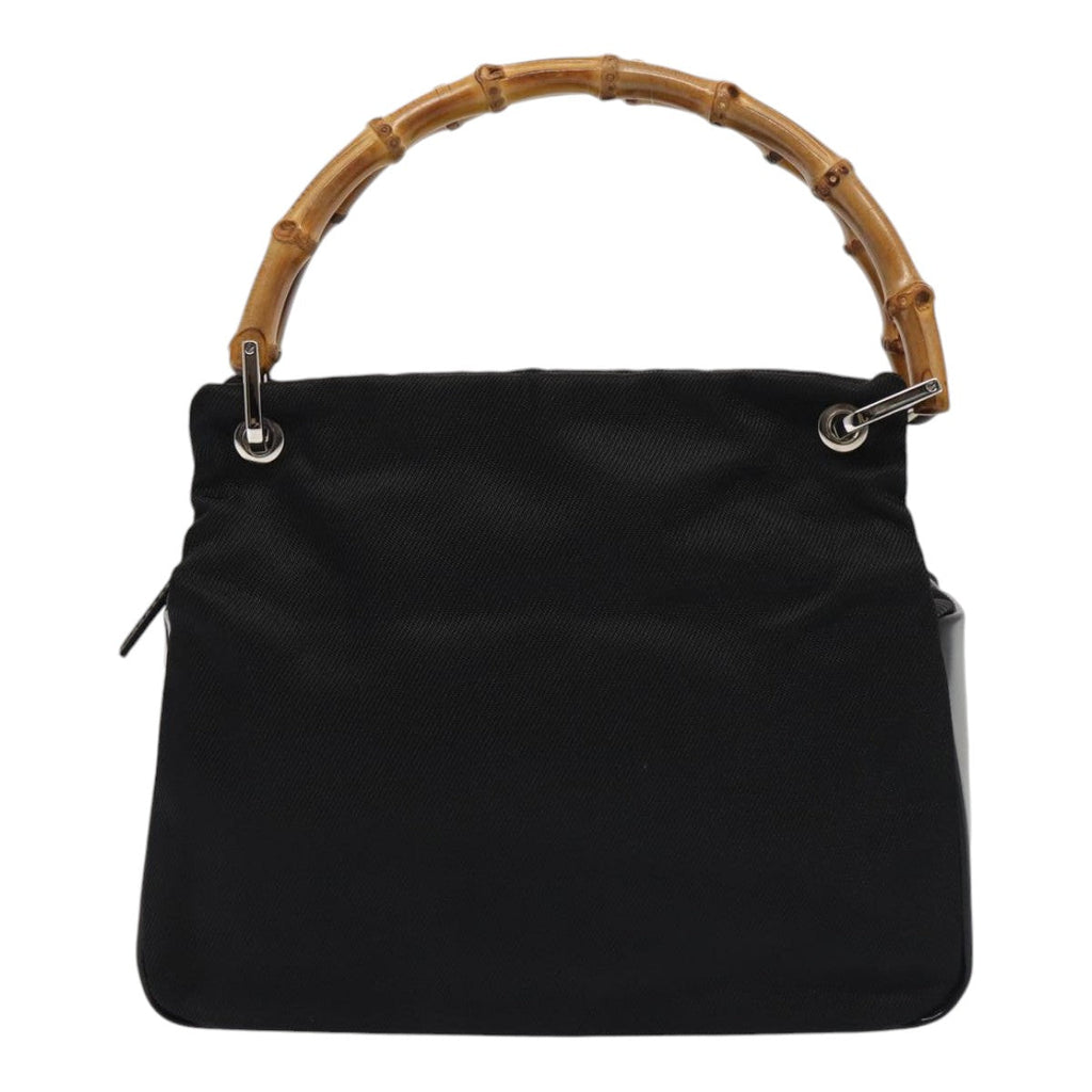 GUCCI Bamboo Hand Bag Nylon Black 000 1014 0575 5 ep5063