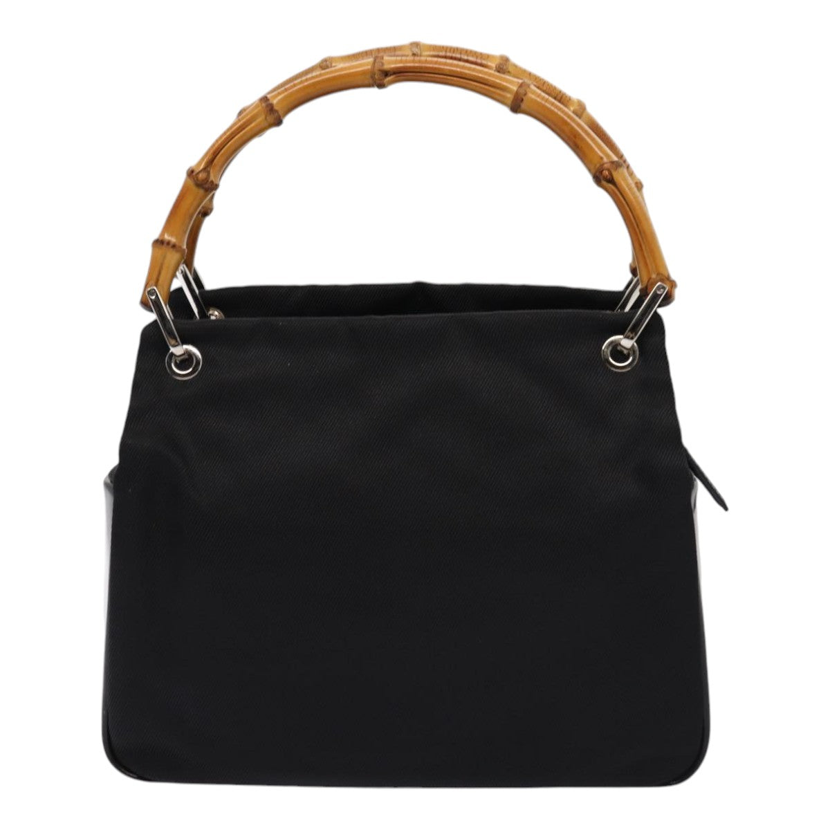 GUCCI Bamboo Hand Bag Nylon Black 000 1014 0575 5 ep5063
