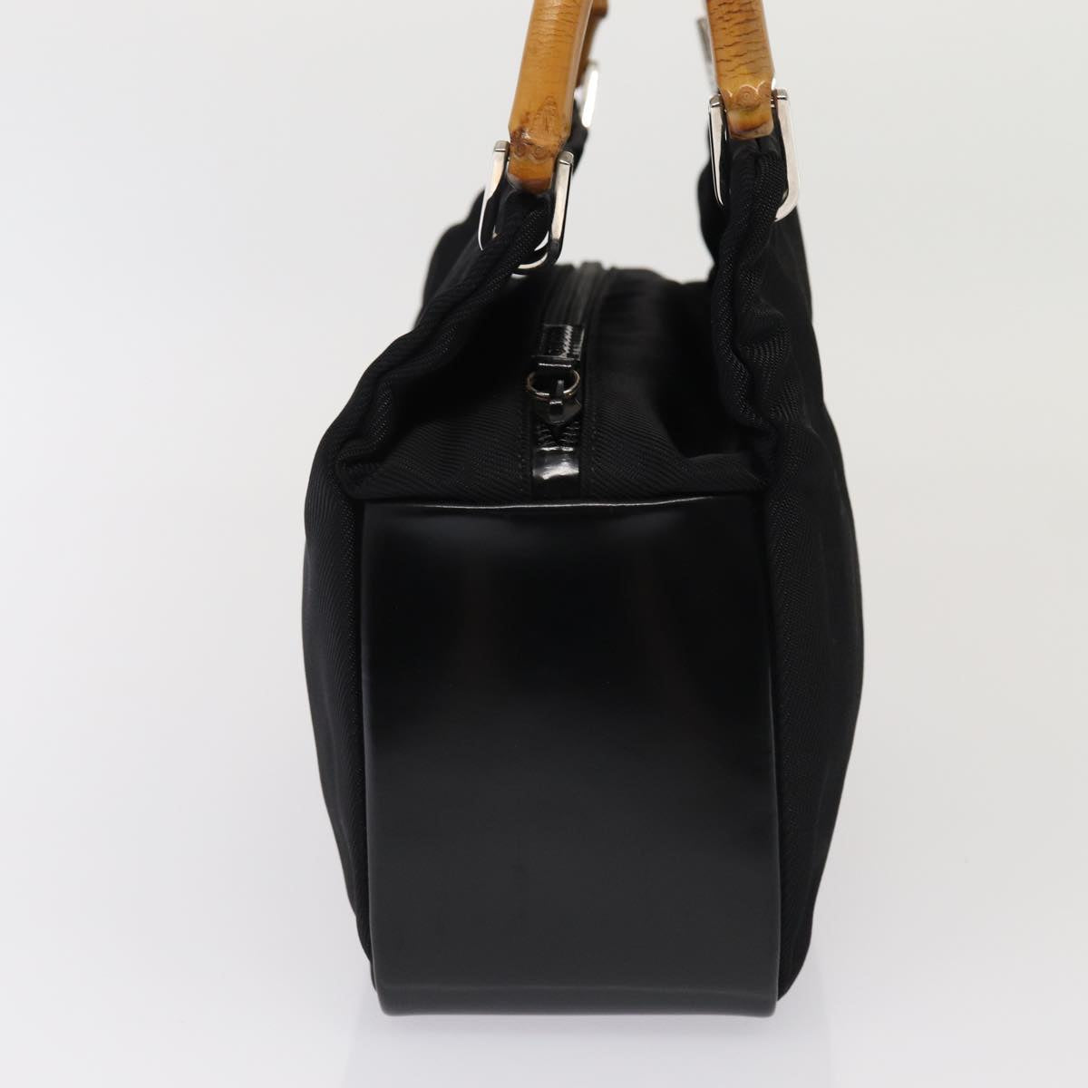 GUCCI Bamboo Hand Bag Nylon Black 000 1014 0575 5 ep5063