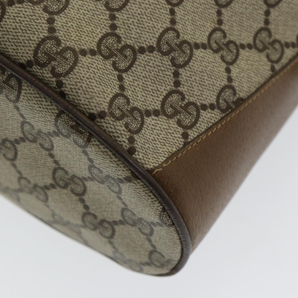 GUCCI GG Supreme Web Sherry Line Shoulder Bag PVC Beige 72 02 034 ep5067