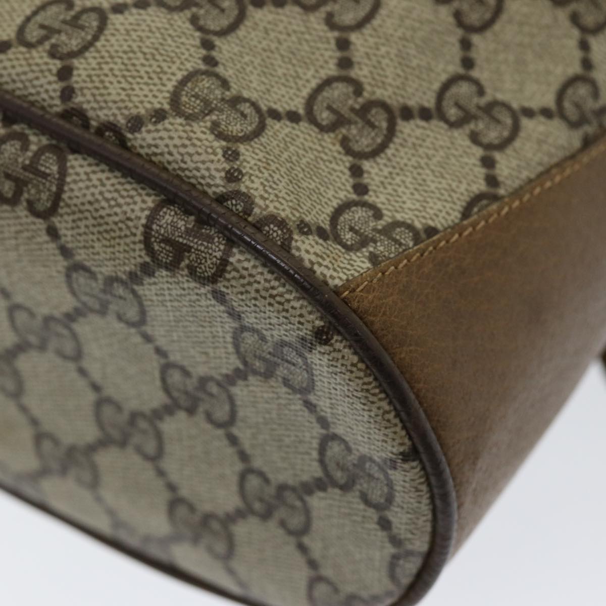 GUCCI GG Supreme Web Sherry Line Shoulder Bag PVC Beige 72 02 034 ep5067