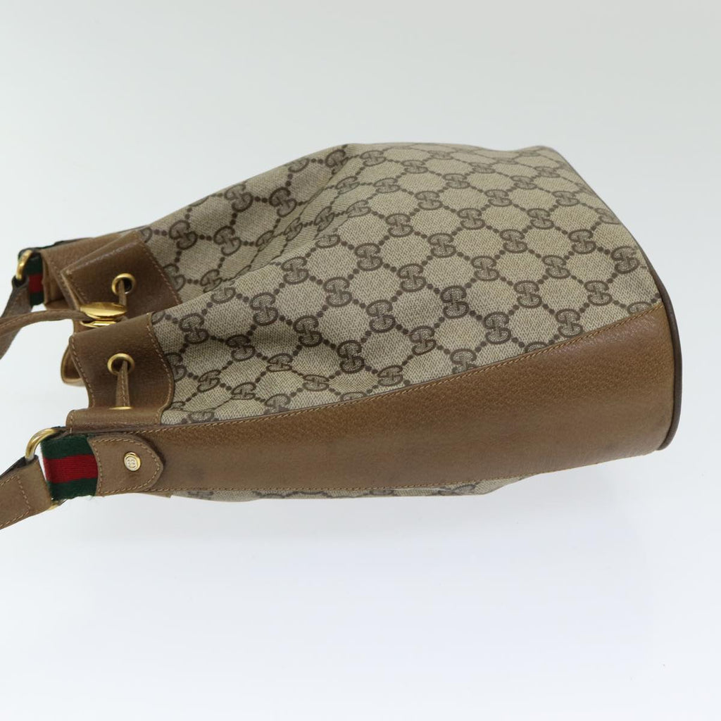 GUCCI GG Supreme Web Sherry Line Shoulder Bag PVC Beige 72 02 034 ep5067