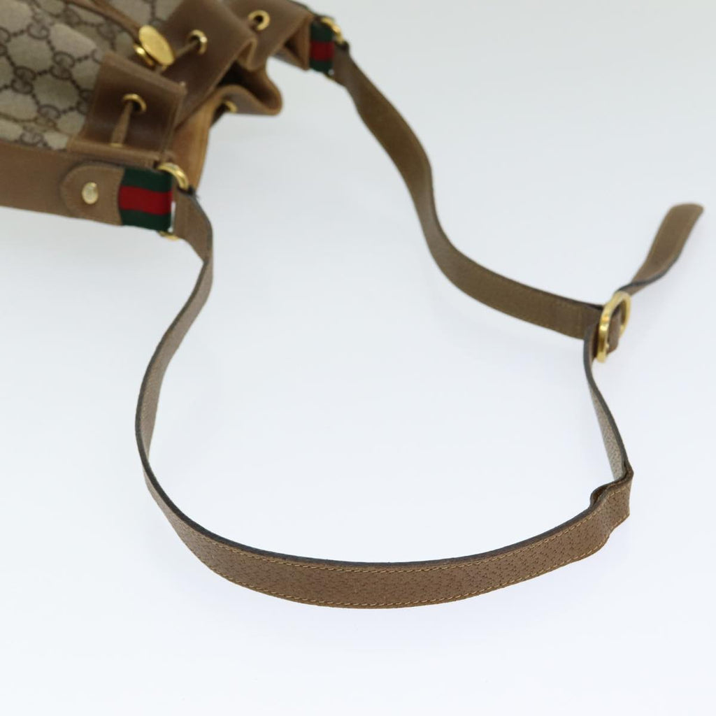 GUCCI GG Supreme Web Sherry Line Shoulder Bag PVC Beige 72 02 034 ep5067