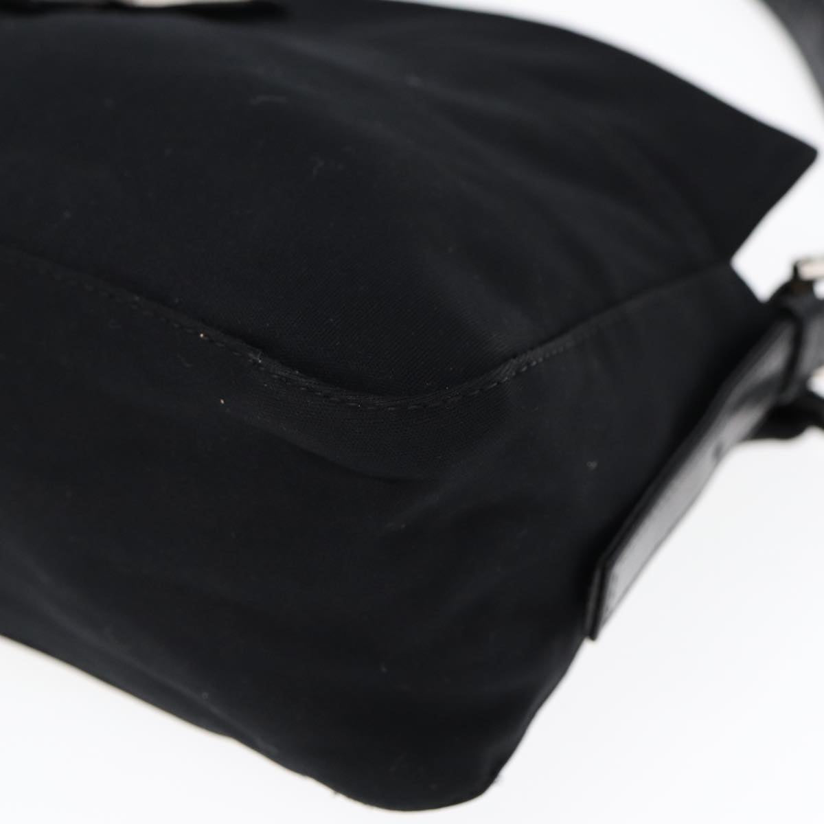 FENDI Mamma Baguette Shoulder Bag Nylon Black ep5075