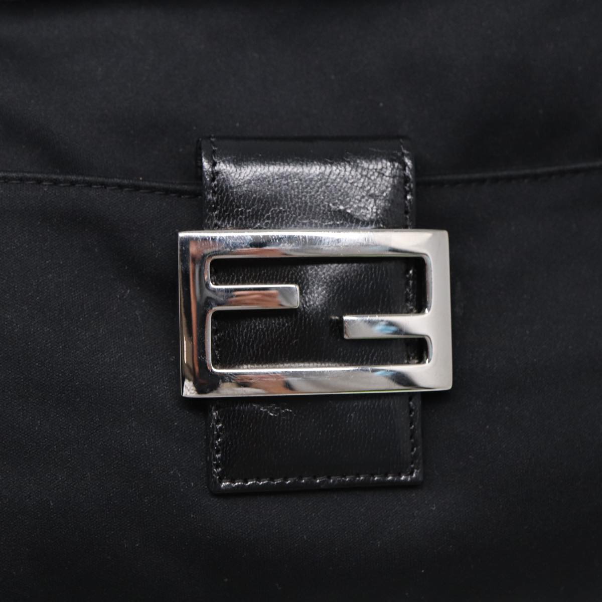 FENDI Mamma Baguette Shoulder Bag Nylon Black ep5075