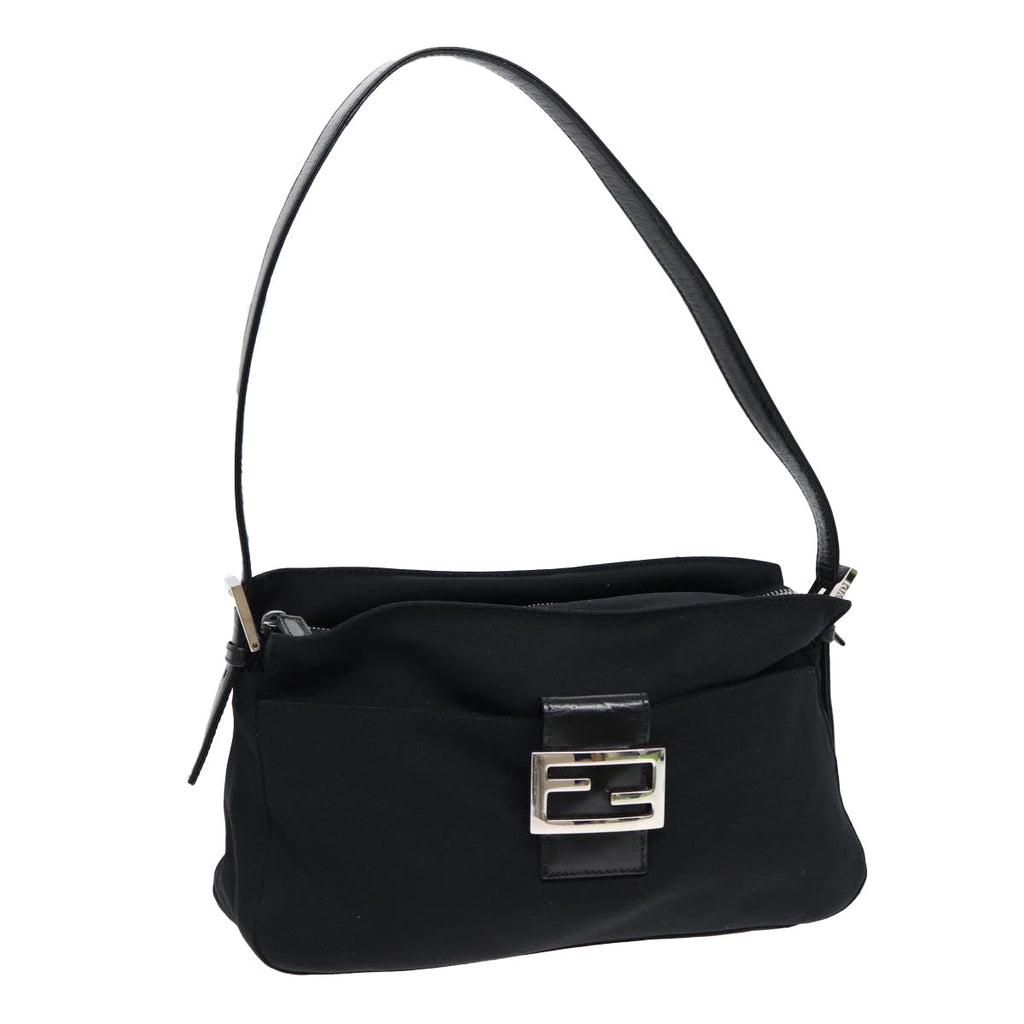 FENDI Mamma Baguette Shoulder Bag Nylon Black ep5075