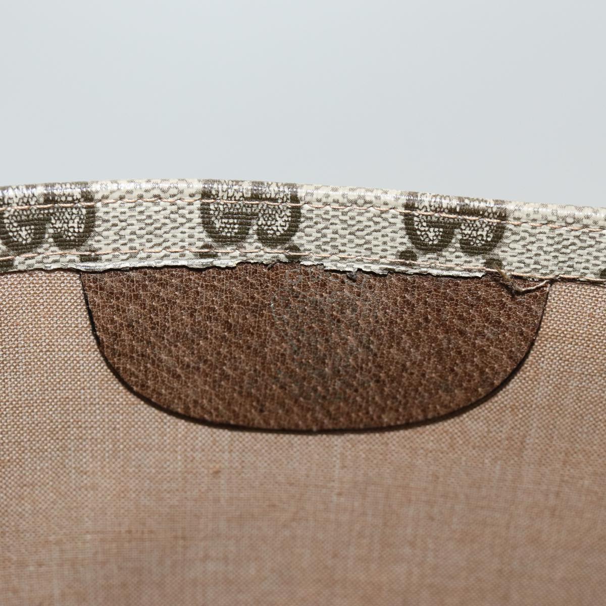 GUCCI GG Canvas Web Sherry Line Tote Bag PVC Beige Green Red ep5079