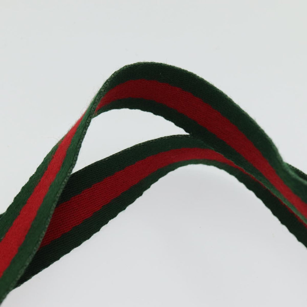 GUCCI GG Canvas Web Sherry Line Tote Bag PVC Beige Green Red ep5079