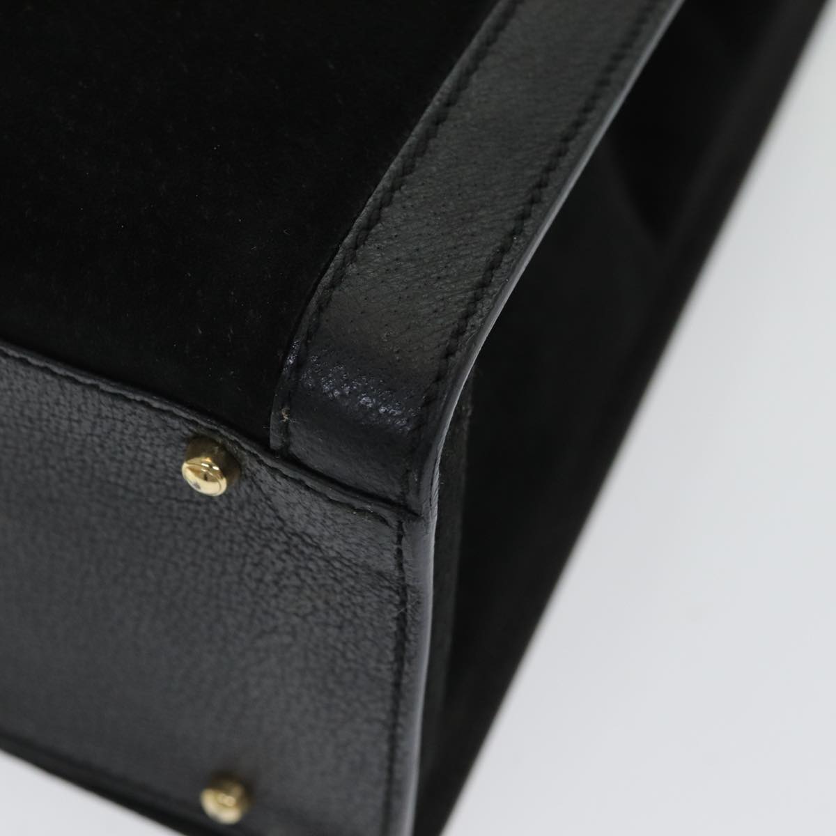 GUCCI Bamboo Tote Bag Suede Black ep5084