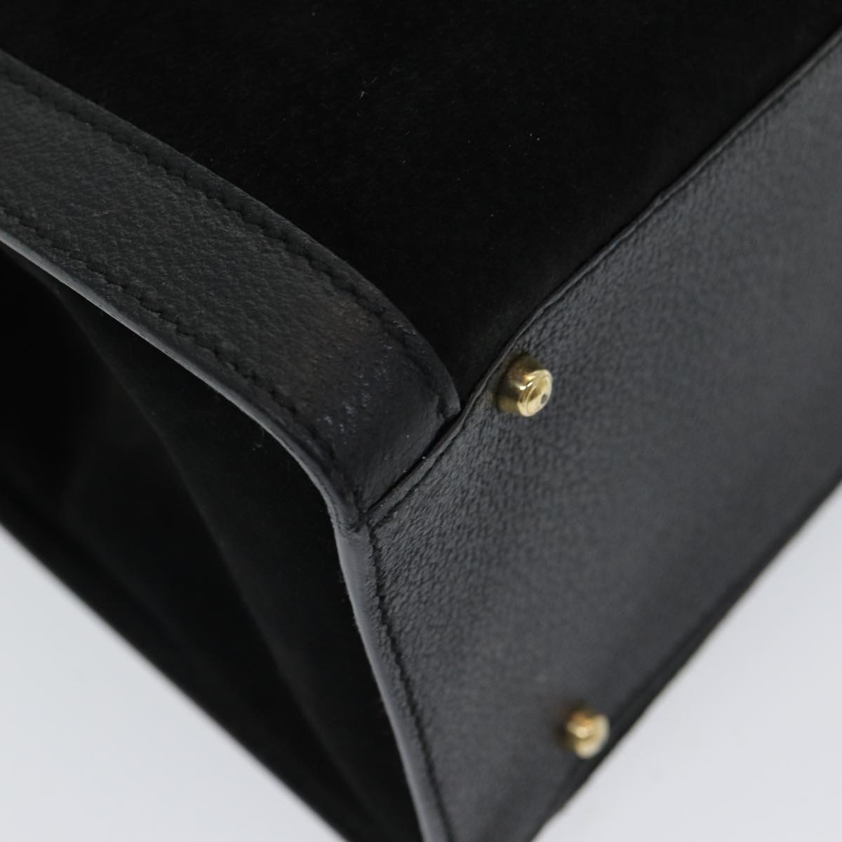 GUCCI Bamboo Tote Bag Suede Black ep5084