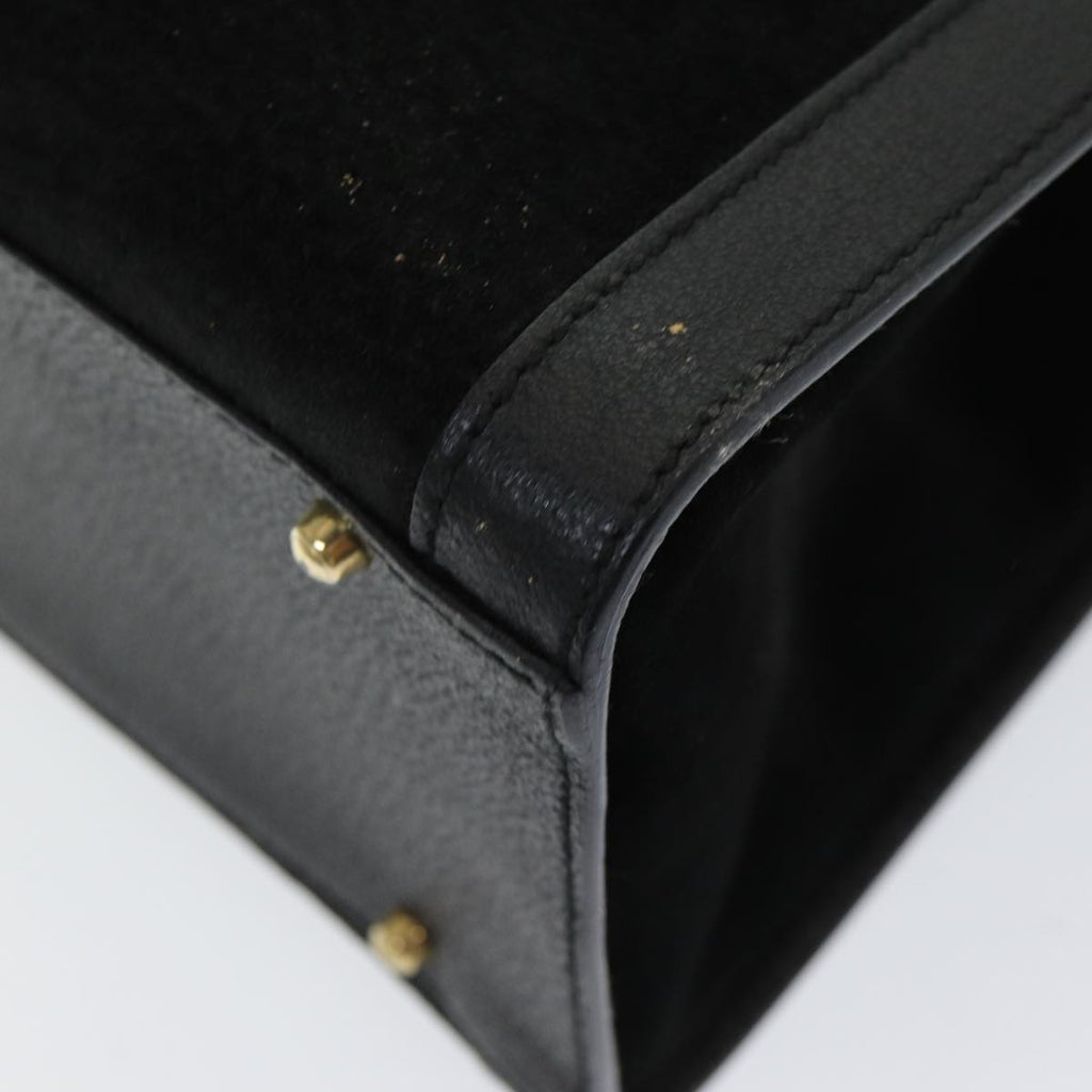 GUCCI Bamboo Tote Bag Suede Black ep5084