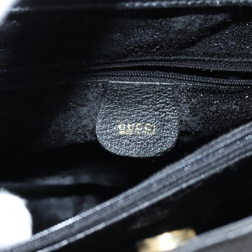 GUCCI Bamboo Tote Bag Suede Black ep5084