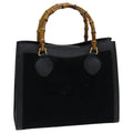 GUCCI Bamboo Tote Bag Suede Black ep5084
