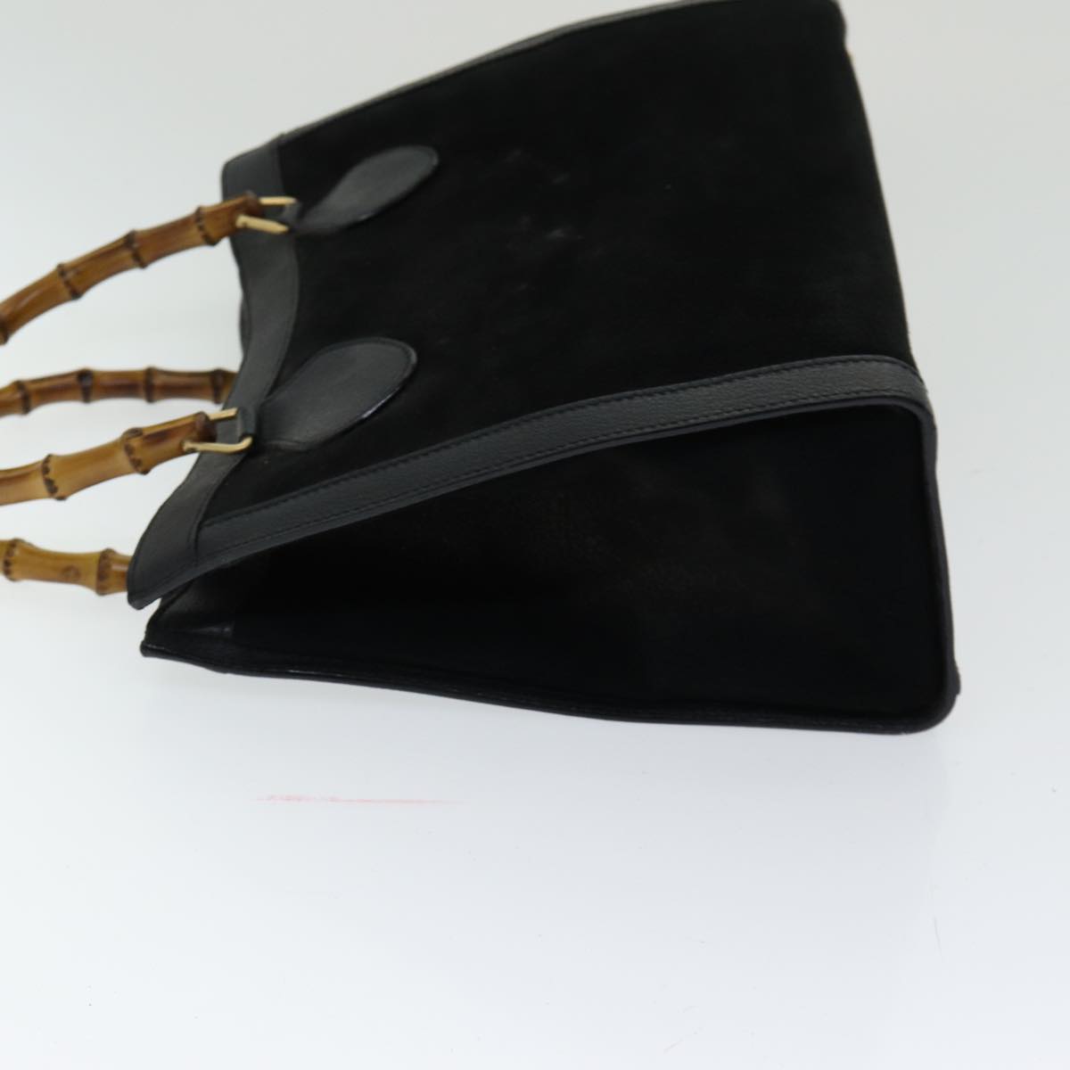 GUCCI Bamboo Tote Bag Suede Black ep5084