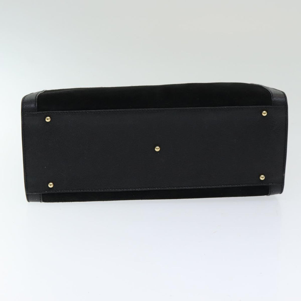 GUCCI Bamboo Tote Bag Suede Black ep5084