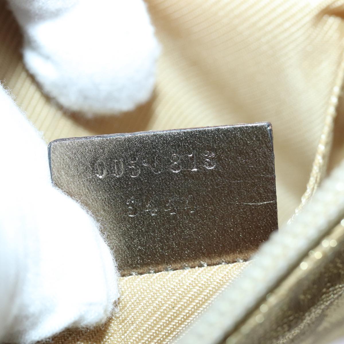GUCCI GG Canvas Shoulder Bag Gold 005 0813 3444 ep5086