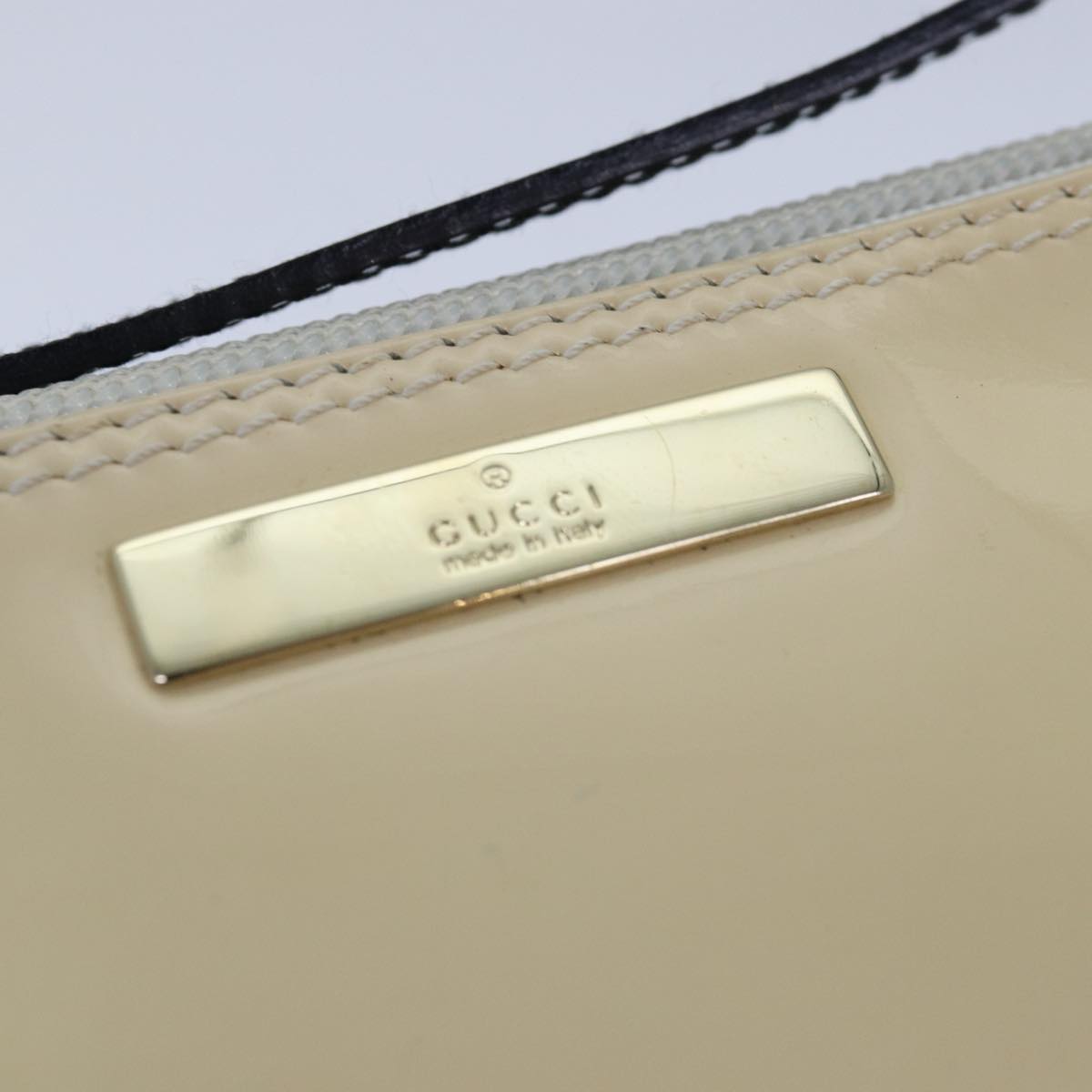 GUCCI Accessory Pouch Patent leather Vanilla Gold 039 1103 2123 ep5087