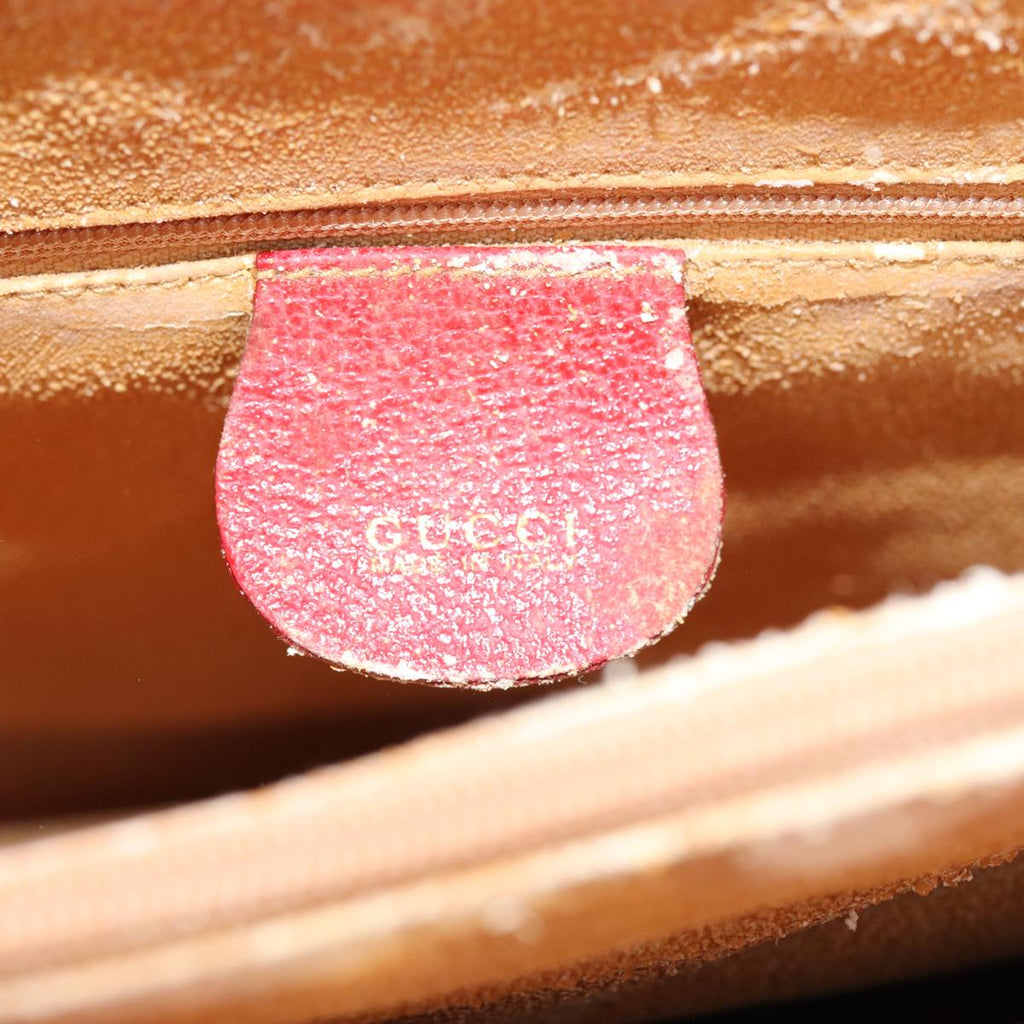GUCCI Bamboo Tote Bag Suede Red ep5090