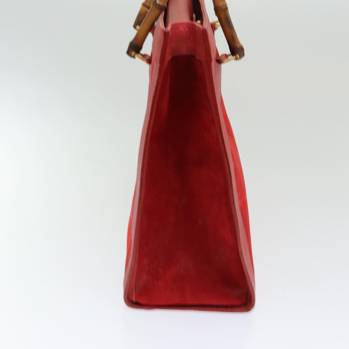 GUCCI Bamboo Tote Bag Suede Red ep5090