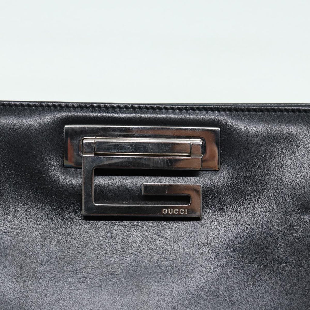 GUCCI Shoulder Bag Leather Black Silver 001 3038 ep5093