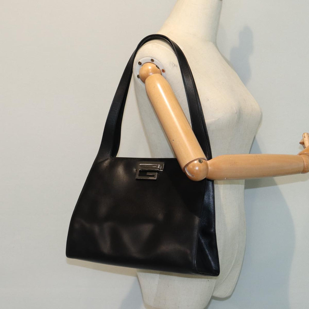 GUCCI Shoulder Bag Leather Black Silver 001 3038 ep5093