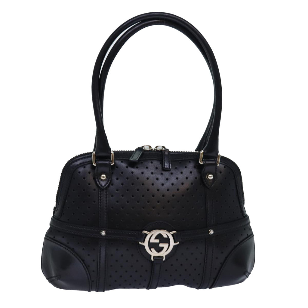 GUCCI Hand Bag Leather Black 114882 ep5100