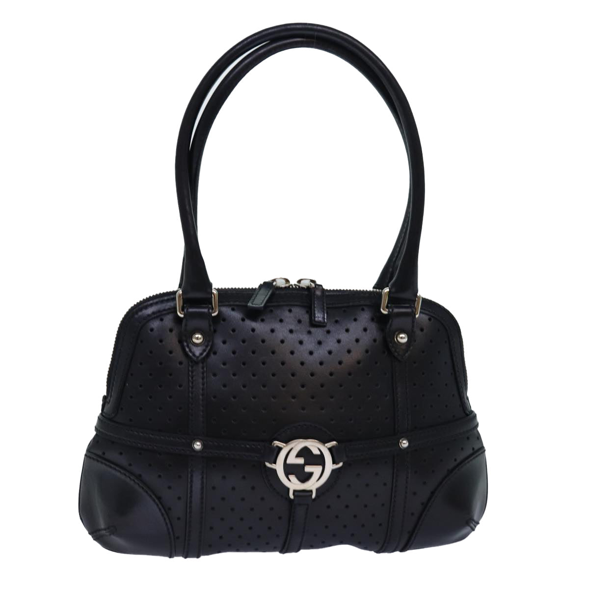 GUCCI Hand Bag Leather Black 114882 ep5100