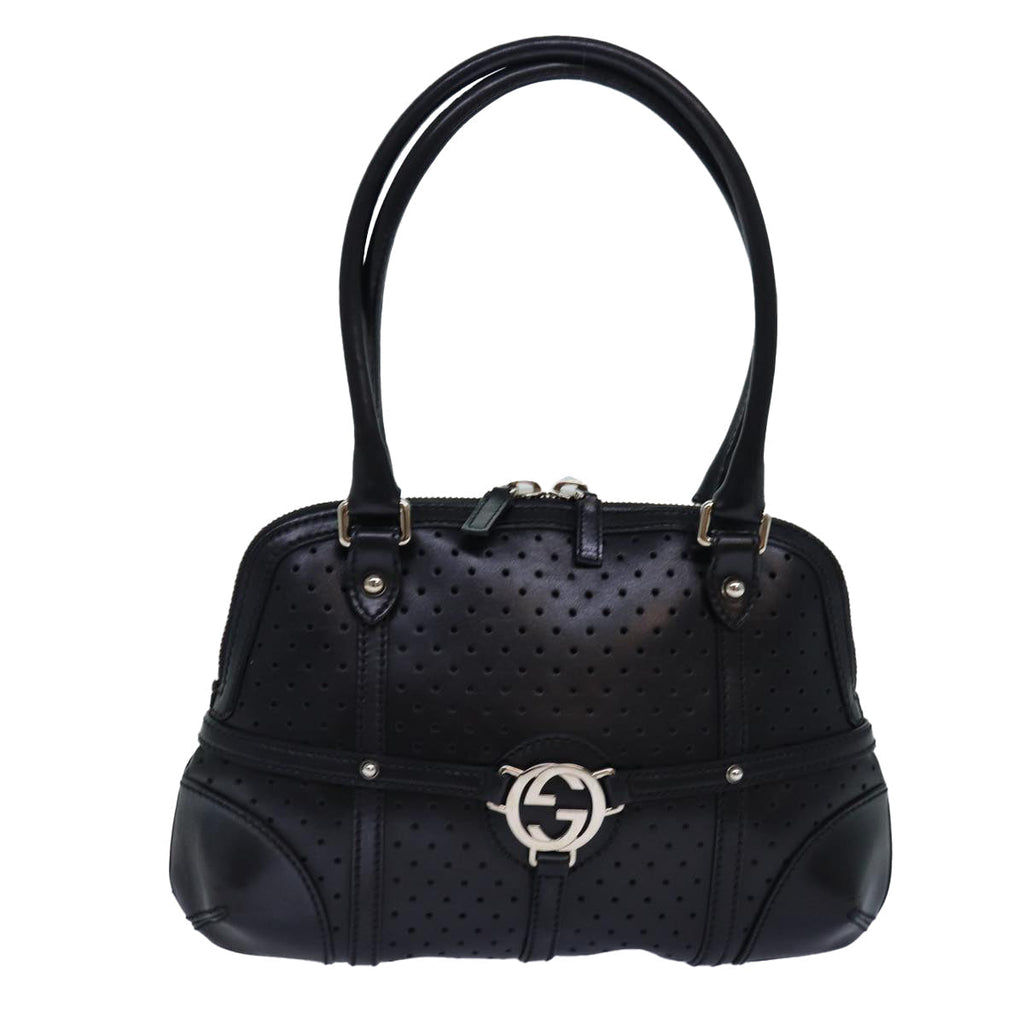 GUCCI Hand Bag Leather Black 114882 ep5100