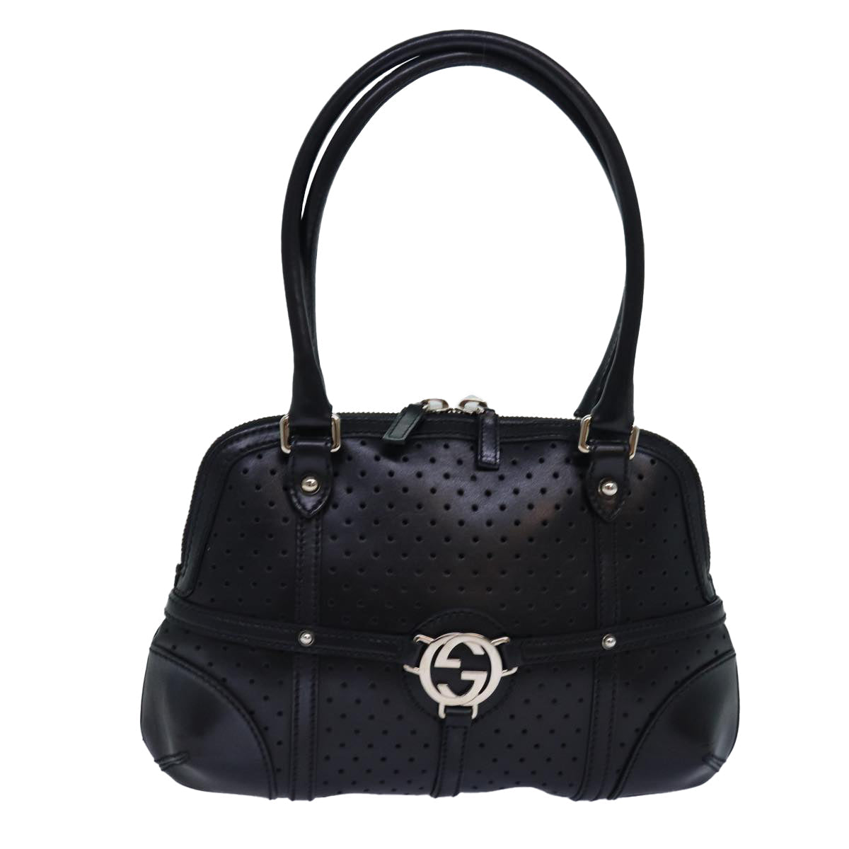 GUCCI Hand Bag Leather Black 114882 ep5100
