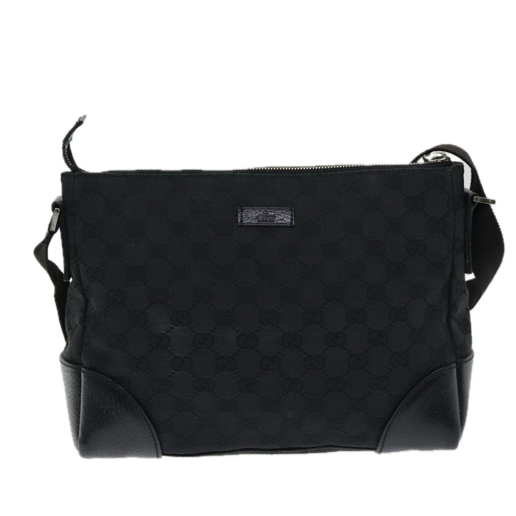 GUCCI GG Canvas Shoulder Bag Black ep5103