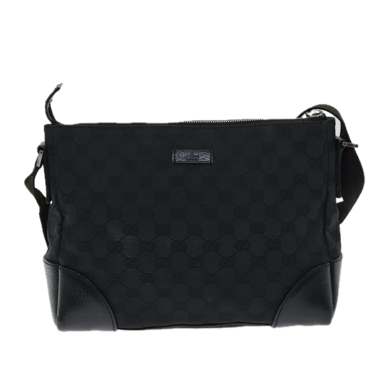 GUCCI GG Canvas Shoulder Bag Black ep5103