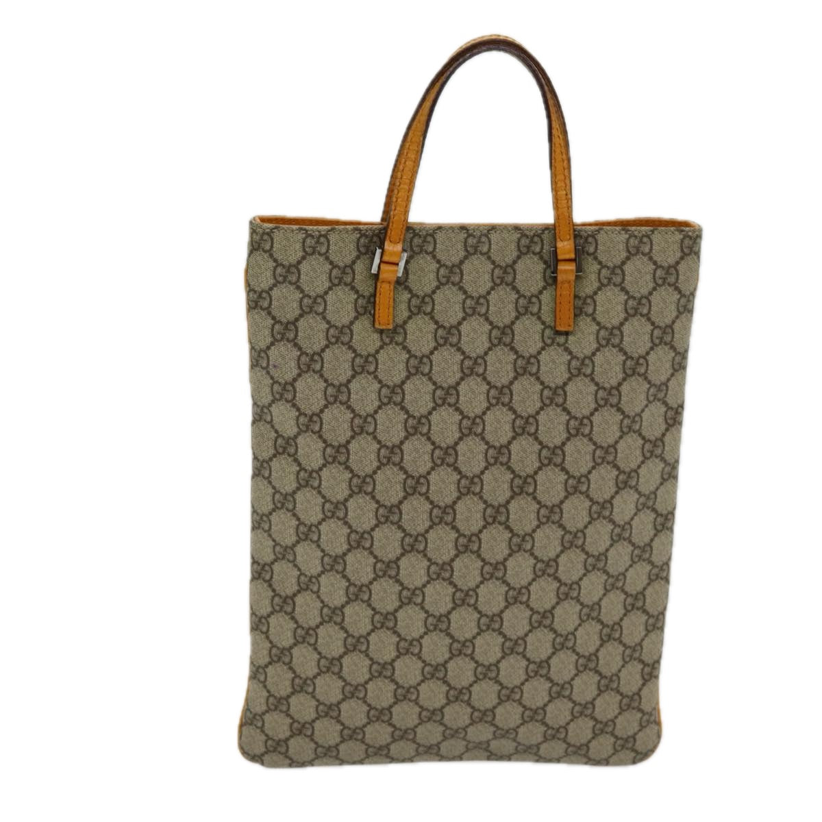 GUCCI GG Canvas Hand Bag Coated Canvas Beige Orange ep5108