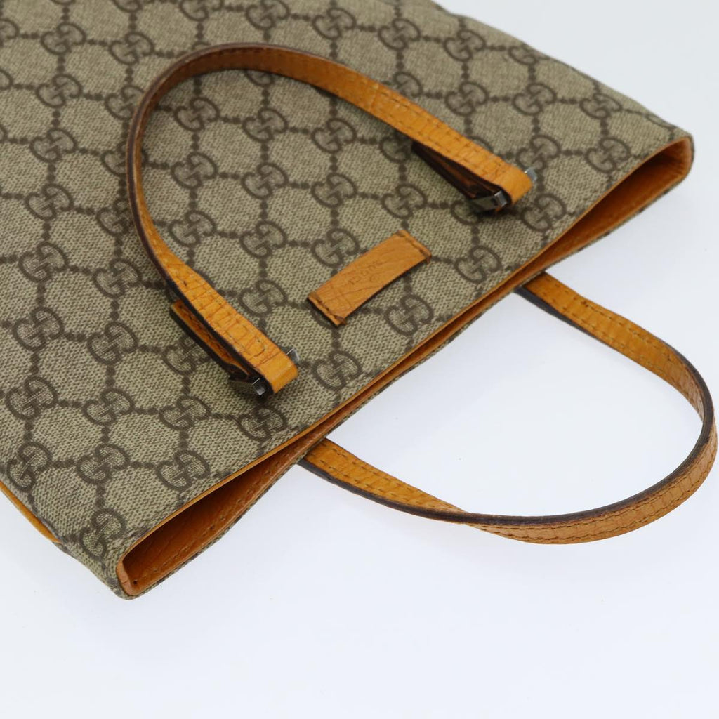 GUCCI GG Canvas Hand Bag Coated Canvas Beige Orange ep5108