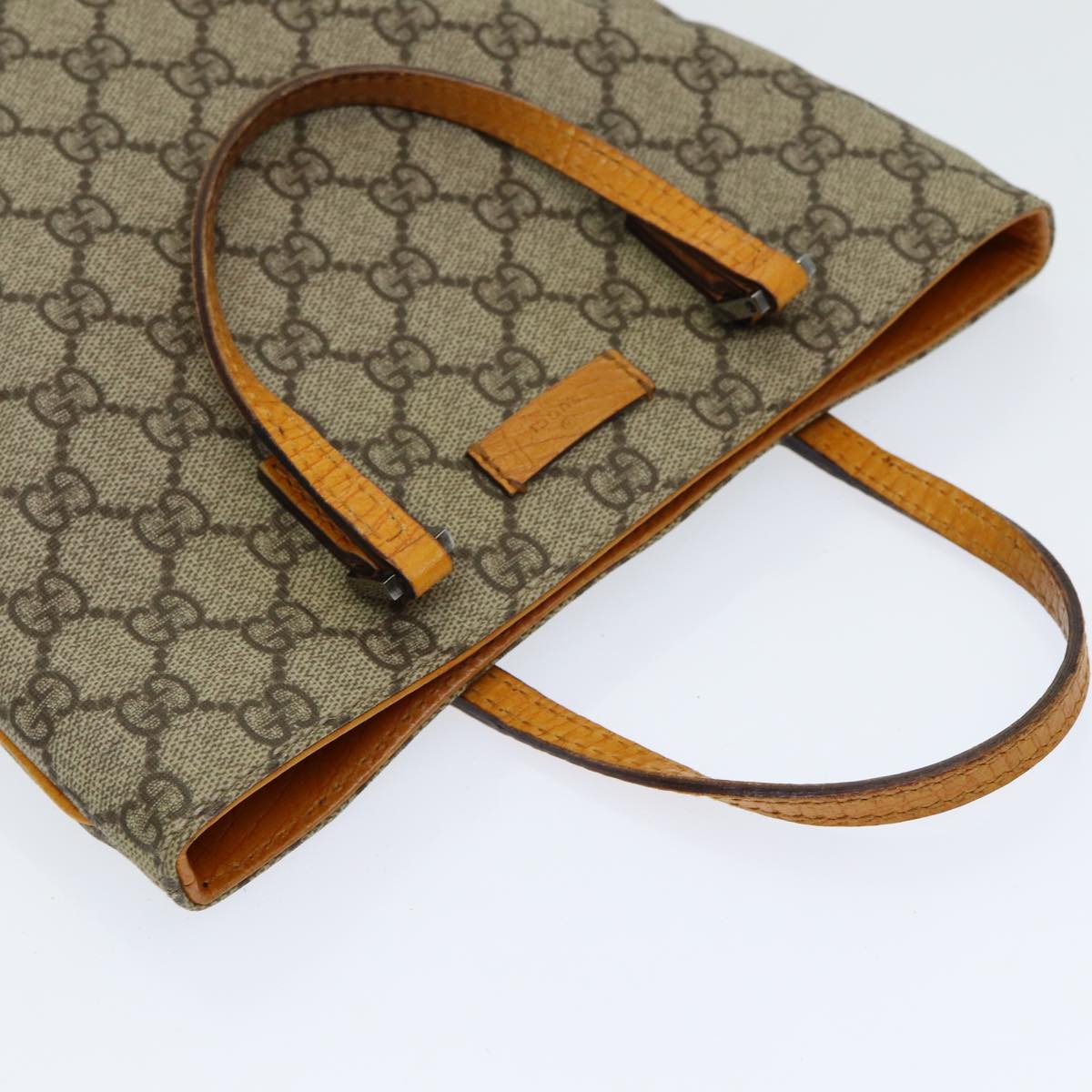 GUCCI GG Canvas Hand Bag Coated Canvas Beige Orange ep5108